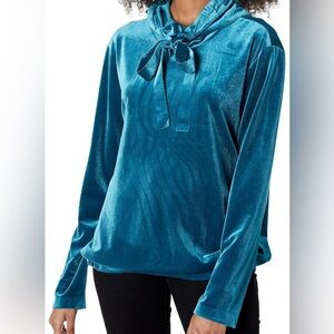 Norma Kamali Deep Blue Velvet Bomber Jacket